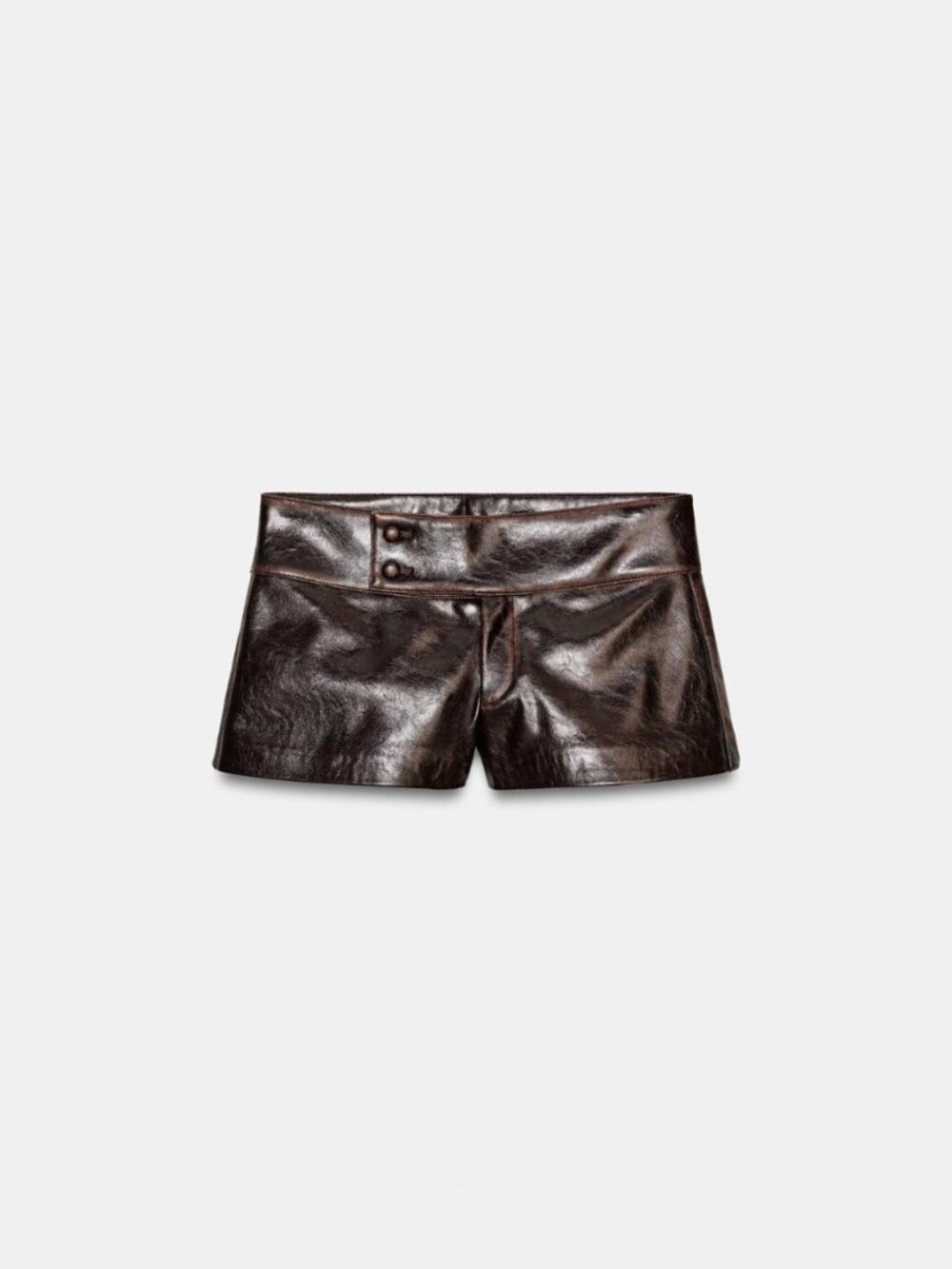 Zara Leather Low-Rise Shorts